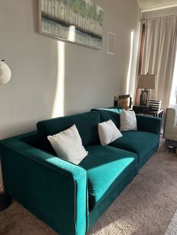 Teal Velvet Sofa