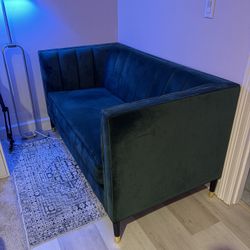 World Market Leanna Channel Tufted Velvet Loveseat