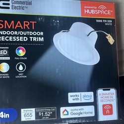 Commercial Electric 4-inch SMART Integrated LED Recessed Light Trim, powered by Hubspace. 