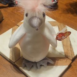 Rare Ty Beanie Baby Cockatoo Plush with Tag