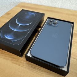 Like New in Box Unlocked iPhone 12 Pro Max 128GB Blue