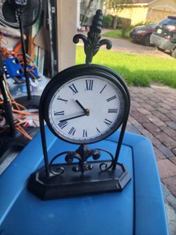 Decorative Metal Mantel Clock with Roman Numerals