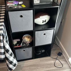 One - 6 Wood Cube Storage Organizer, 11In Black Cube Storage, Cubicle Shelf Bookcase