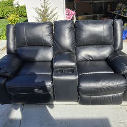 Black Two Seater Recliner OBO