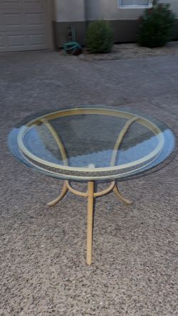 Round glass top side table