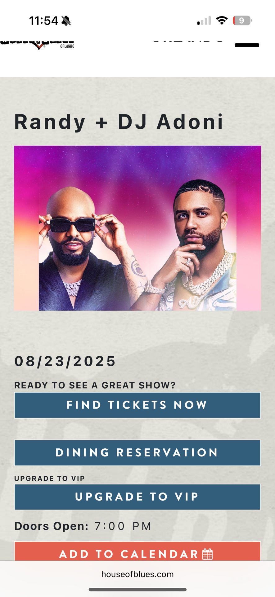Randy + DJ Adoni GA Tickets