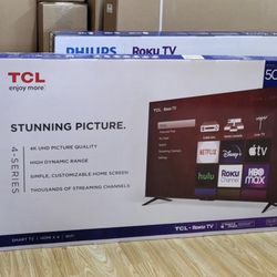 50” TCL Smart 4k Roku Led Tv 