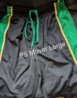 Mens PB Moveor Sports Basketball Shorts Large 42. Boston Celtics, Seattle SuperSonics, Oregon Ducks. Lining Is Mesh Shorts, Elastic Waist, Drawstring,