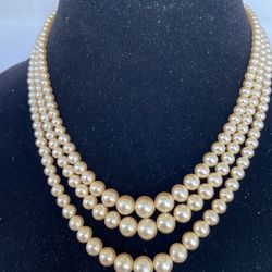 Vintage Triple Strand Pearls