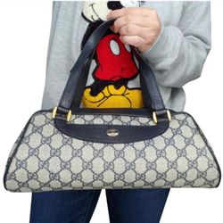 Authentic Vintage Gucci GG Monogram Supreme Ophidia Tubular Satchel Bag