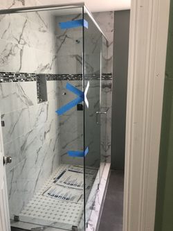 90* shower glass