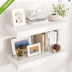 Floating Shelves for Wall, 24" W x 12" D, White