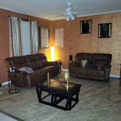 Leather Sofa and Loveseat