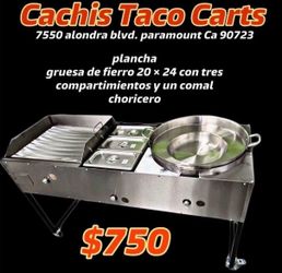 Plancha De 24” | 3 Charolas Baño Maria | Comal de Bola Para Abajo | Incluye Manguera Y Regulador