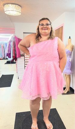 New With Tags A-Line One Shoulder Sequin Short Formal Dress & Homecoming Dress $99