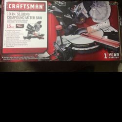Craftsman 10” Sliding Miter Saw 15 Amp Laser Trac SEALED NEW