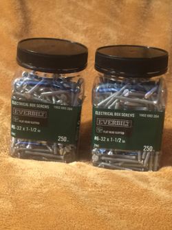 2 x 250Qty. Everbilt #6-32 x 1-1/2” Zinc Electric Box Screws