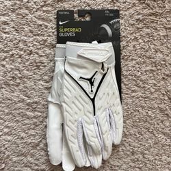 Nike Superbad Jordan White Football Gloves Magnigrip