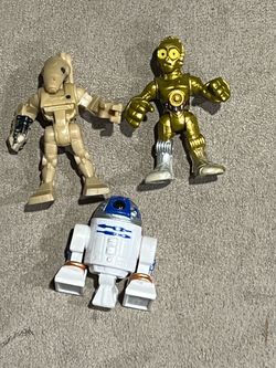 Star Wars Action Figures C-3PO R2-D2 Battle Droid Lot Galactic heroes imaginext