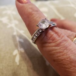 Stainless Steel Size 9 Engagement Ring 