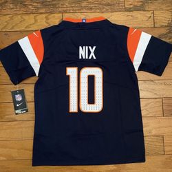 Youth and Adult  Navy Denver Broncos Bo Nix Stitched Jersey