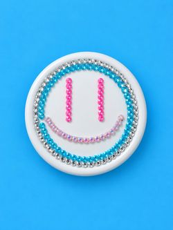 Rhinestone Smiley Face Jar Top