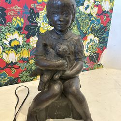 Little Girl “daydream” Bronze Sculpture 