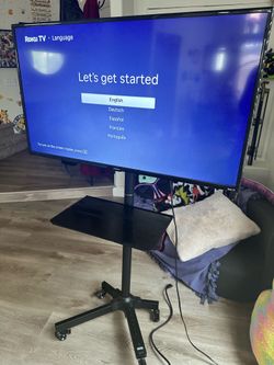 42” Westinghouse Roku Smart TV + Rolling Cart – $60 OBO