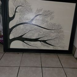 Antique buffet and matching frame canves hand painted.