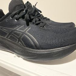 Mens Asics Gel Nimbus 25 Black/Black Sz 12