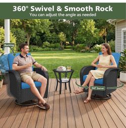 new,3 pieces outdoor swivel chairs set
