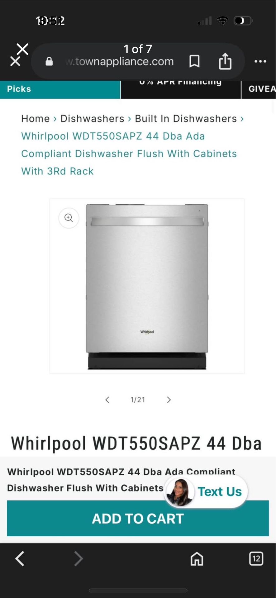 Whirlpool Dishwasher NEW