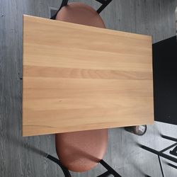 Solid Wood Counter Top With Cast Iron Pedestal Base.