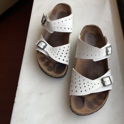 Birkenstock Birki's White Perforated Sandals Size  7