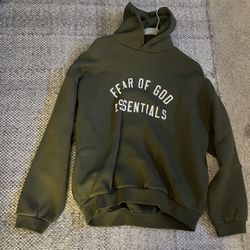 olive green essentials hoodie