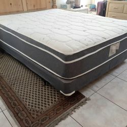 NEW QUEEN PILLOW TOP MATTRESS and BOX SPRING. Bed frame not included 👍