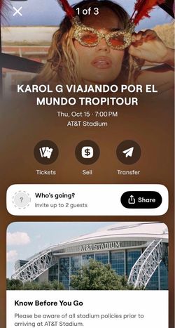 Karol G  2 tickets