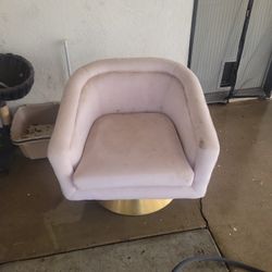 Pink Gold Rotating Sofa Low Hight Comfy Suede Pink Sofa Used Needs Big Cleaning 