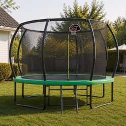 Trampoline 12FT With Basketball Hoop Brand new in factory sealed box