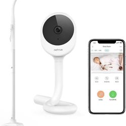 Baby Camera Wireless Audio, Adjustable Crib Mount Monitor, Works via 2.4GHz Wi-Fi for Wide Coverage