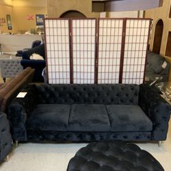 Black Velvet Sofa Loveseat And Chair Available In Multiple Colors January Special 20% Off 