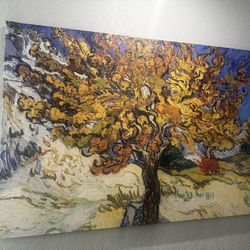Extra Large Canvas Wall Art – Van Gogh Style Tree (72” x 48”)