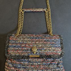 KURT GEIGER LONDON LARGE KENSINGTON MULTICOLOR TWEED SHOULDER HANDBAG (pick Up And Bundle)