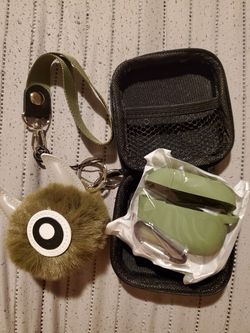 New airpod pro case with bonus keychain_green