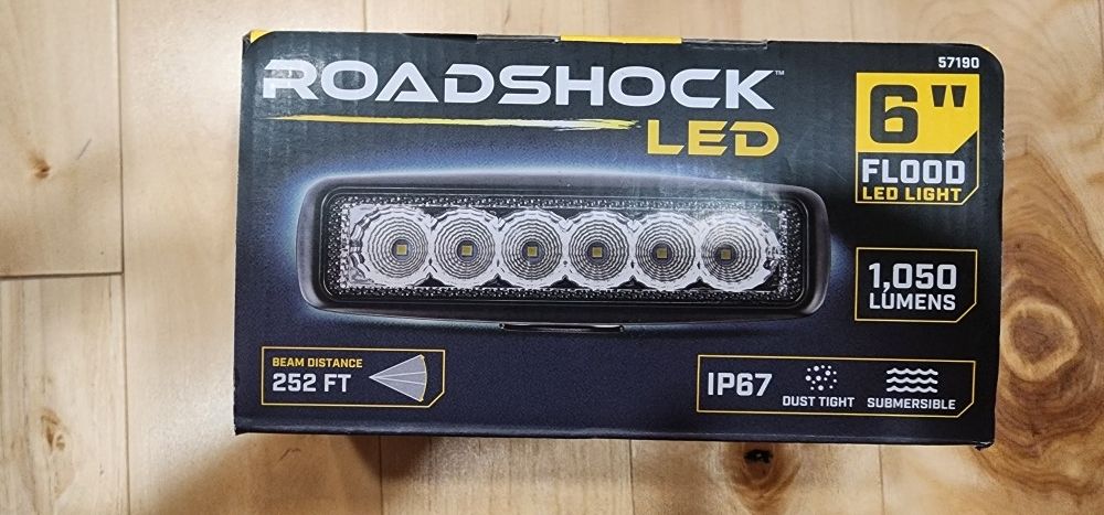 Roadshock 57190 LED 6” Flood Light OFF ROAD OFFROAD SPOT BAR 1050 Lumens UTV