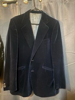 Vintage Velvet Blazer-Midnight Blue