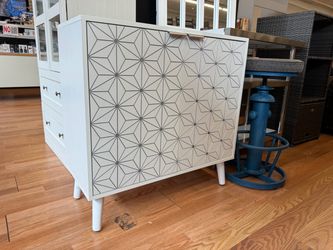 Beautiful White Ornate Wooden 2-Door Cabinet