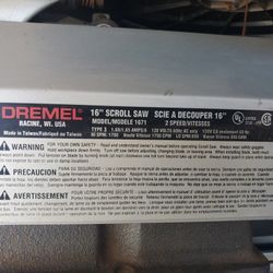 Dremel 16" 2 Speed 110volt Scroll Saw And Blades