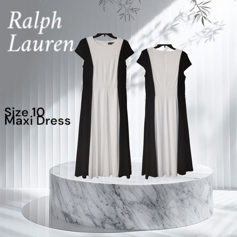 Ralph Lauren Black and White Maxi Dress - Size [10]