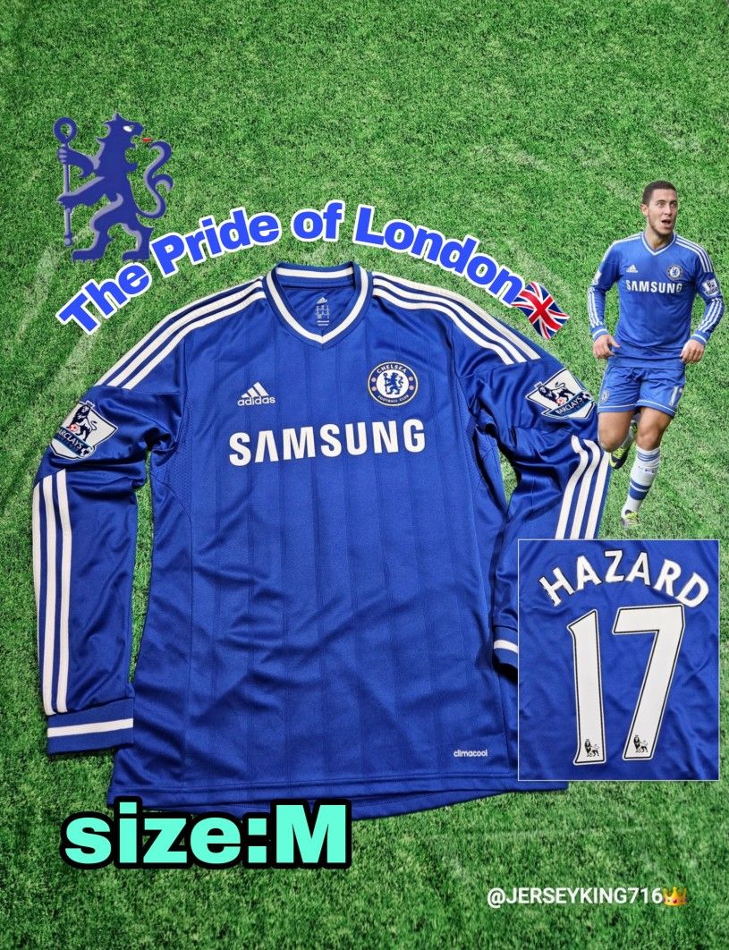 Adidas Chelsea FC Eden Hazard #17 2013/2014 Long Sleeve Home Jersey
